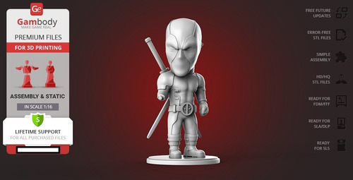  Archivo Stl Impresión 3d - Deadpool Chibi