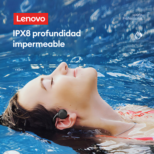 Auriculares Impermeables Deportivos D Conduccion Osea Lenovo Negro