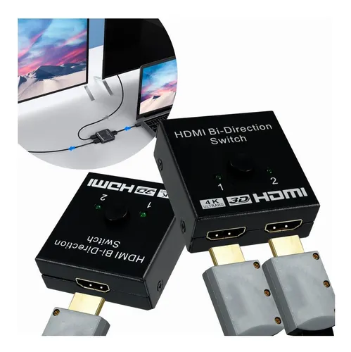 Conmutador Hdmi Switch Bidireccional 2 Entradas 1 Salida 4k