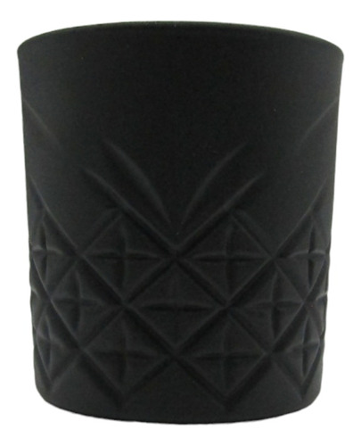 12 Vasos Negro Mate Para Velas Diseño Tipo Vidrio Cortado