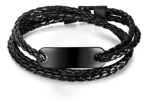 Pulsera De Cuero Doble Fina Para Hombre Ebk ®