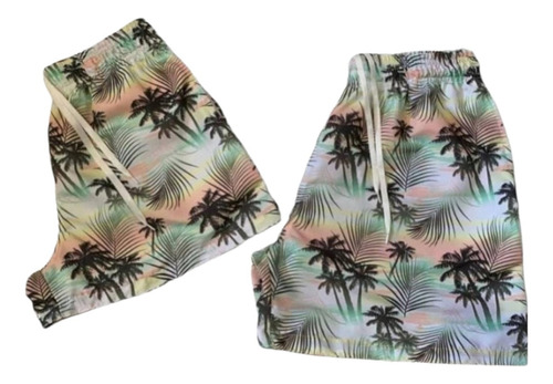 Conjunto Casal Shorts Praia Modelo Unissex Secagem Rapida 