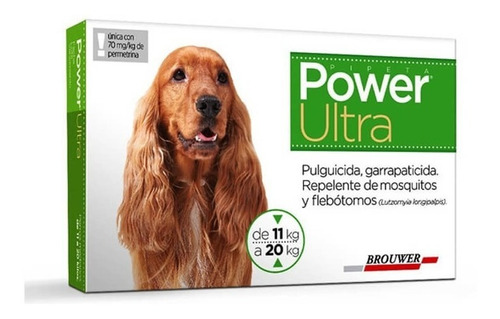 Pipeta Anti Pulgas Y Garrapatas Power Perros De 10 A 20 Kg.