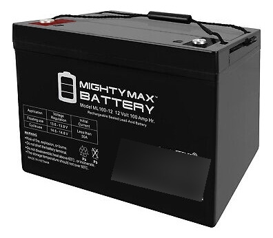Mighty Max 12v 100ah Battery For Rec Solar Solar Panels Eed