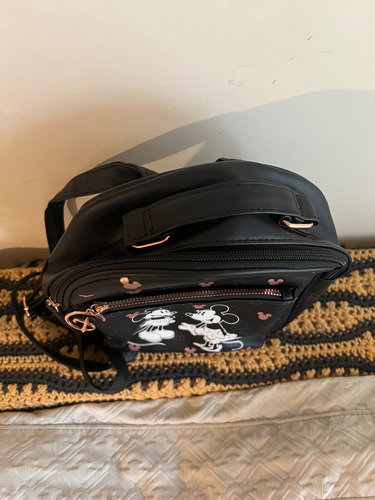Mini Mochila De Mickey Y Minnie Mouse De Primark Disney Negro Estampado (Usado)