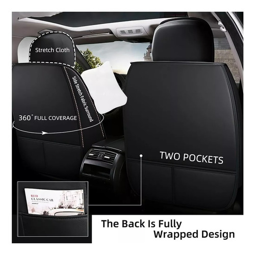 Kit Funda Cubre Asiento Auto Premium Luxury Par Almoadillas