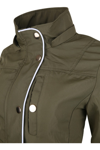 Imagen 5 de 7 de Gabardina Dama Con Gorro Desmontable Impermeable Lj21-100