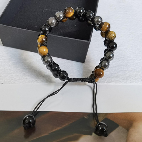 Pulsera Ojo De Tigre Piedra Ansiedad Alivio Para Protección