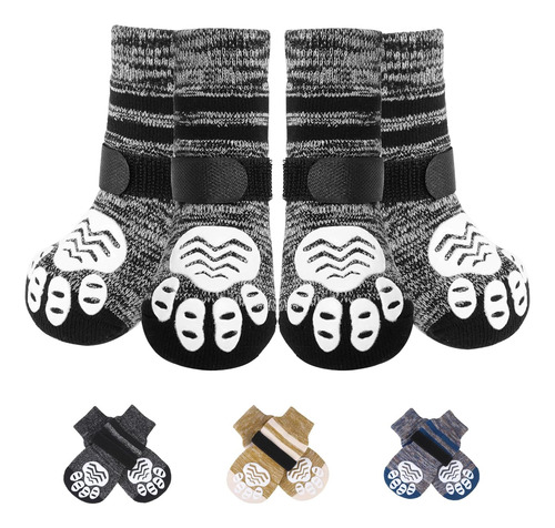 Calcetines Antideslizantes Para Perros Pupteck, Negro, X-l