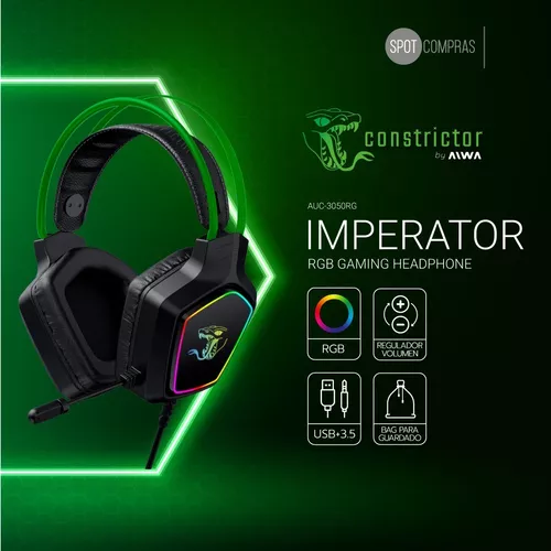 Auricular Over-Ear Gamer AIWA Imperator 3050 RGB - Nebitel