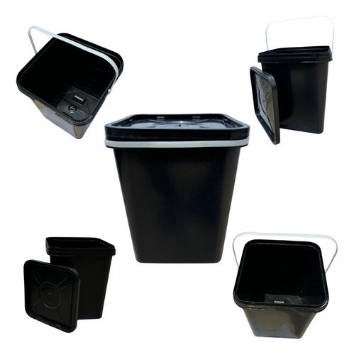 Balde Quadrado Alça Plastica Alagoas 5 Pçs