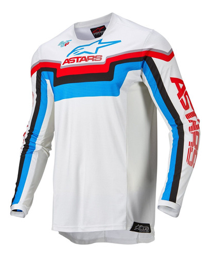 Jersey Para Motocross Techstar Quadro Bco/azl Neon/roj