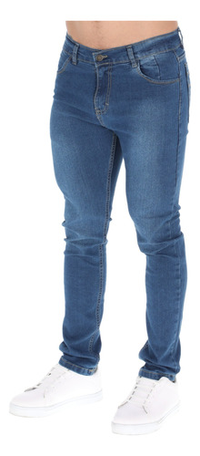 Jeans Para Hombre Liso Pantalones De Moda Stretch Skinny