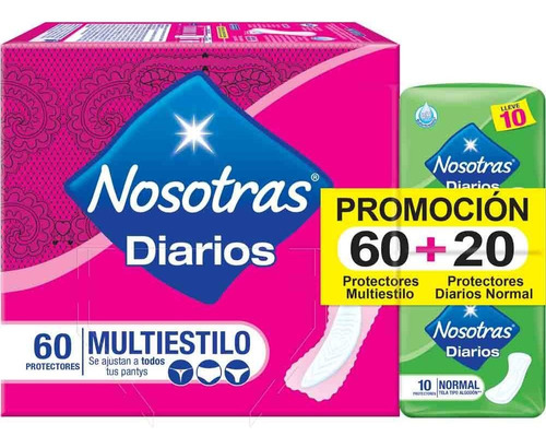 Protectores Nosotras Multiestilo X - Unidad a $172