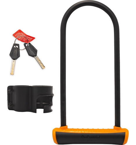 Candado en U para bicicleta Onguard Neons 8152, color naranja