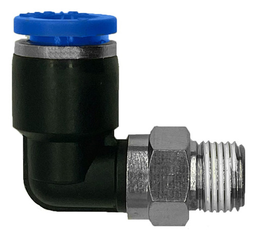 Conector Codo Neumático Rosca 1/4 - Tubo 8mm X1u