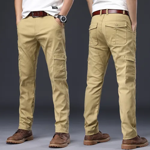 comprar Calças Cargo Táticas Masculinas, Elásticas, De Ajuste Reto