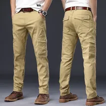 Comprar Calças Cargo Táticas Masculinas, Elásticas, De Ajuste Reto