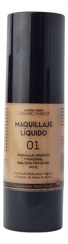 Maquillaje Líquido Orgánico Libre De Aceites Cruelty Free Tono Tono 01