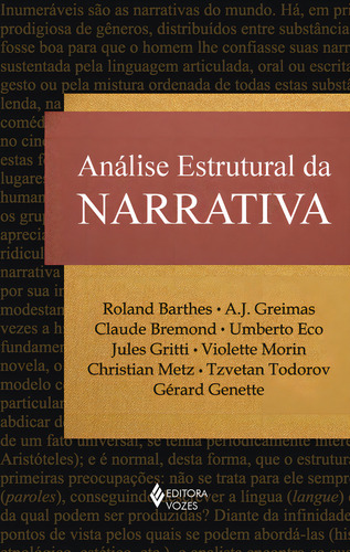 Livro Análise Estrutural Da Narrativa, De Roland Barthes (), Tzvetan Todorov (), Umberto Eco (). Editorial Editora Vozes, Capa Mole, Edição 8 Em Português, 2024