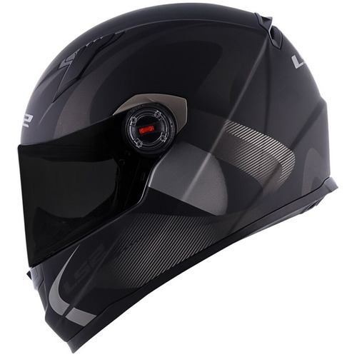 Casco Ls2 Ff358 de terciopelo negro mate gris mate, talla 56 (S)