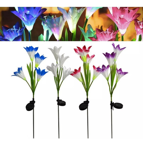 Serie Luces Solar Exterior Jardin Led Césped Lámpara Flores