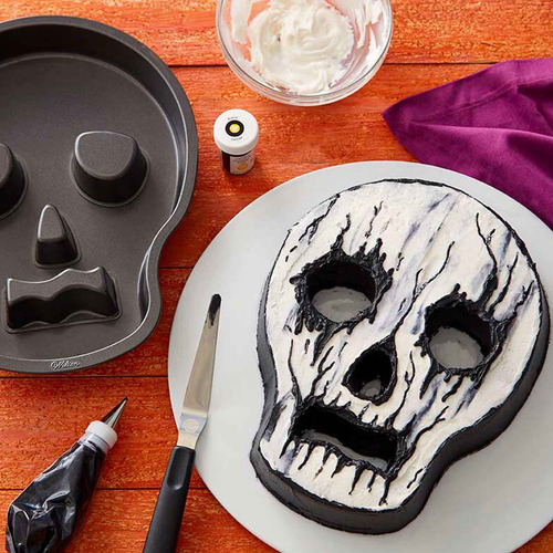 Molde Para Reposteria Calavera Wilton Color Gris Oscuro