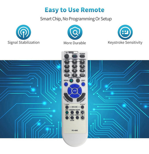 Control Remoto De Repuesto 2x -469e Para Proyector Nec Ve303
