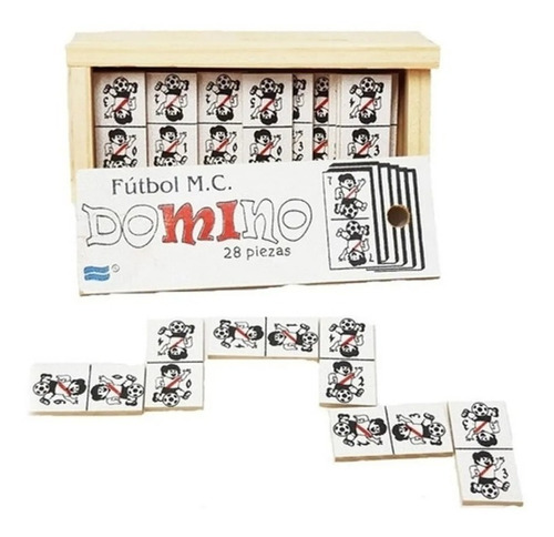 Pack 10 Domino Deportivo Madera Equipo Futbol Infantil 