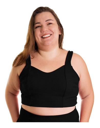 Roupa Feminina Plus Size Cropped De Alça Larga