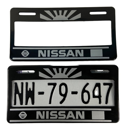 Par De Portaplacas Nissan Plata Europeo Ancho Se Versa March