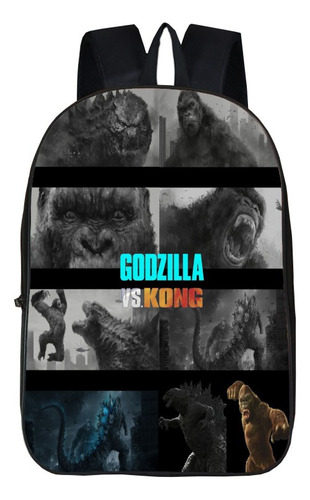 Nueva Mochila Escolar King Kong Impresa De Godzilla War King