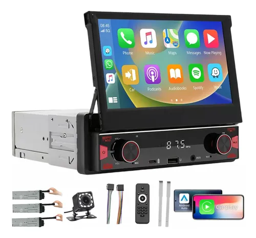 comprar Autoestéreo Carsapro 9619C Retráctil Carplay Android Auto 1din Táctil 7 Pulgadas Pantalla para carro Mirrorlink Bluetooth Auto Estereo Cámara 60W*4 EQ FM BT HD AUX TF USB