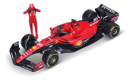 Coche Bburago 2023 Ferrari Sf-23 Leclerc 16 Rojo 124 Color