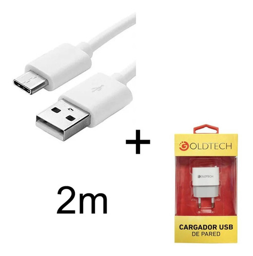 Cargador Rapido + Cable Usb Tipo C De 2 Metros Fast