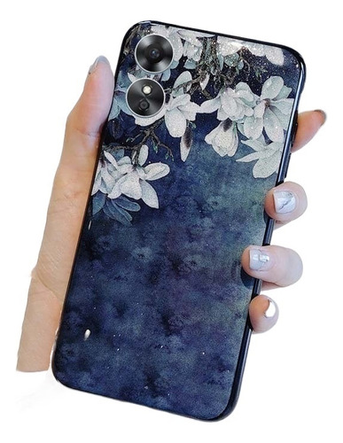 Funda For Oppo A17/a17k Con Estampado De Flores Brillantes