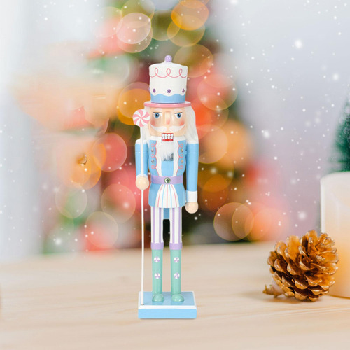 Adornos De Cascanueces De Madera, Figuritas De Azul 25cm