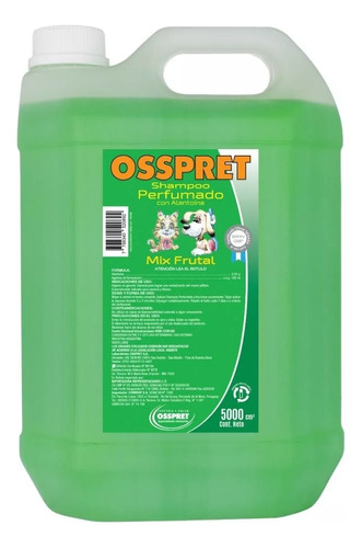 Shampoo Para Perros Y Gatos Mix Frutal Osspret X 5 Lts