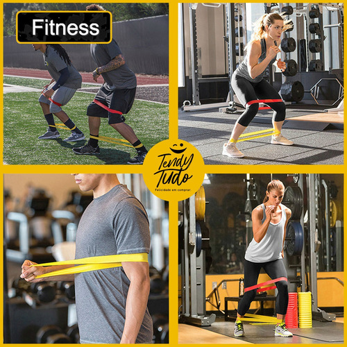Imagem 6 de 7 de Kit 5 Faixas Elásticas Pilates Para Exercícios Thera Band