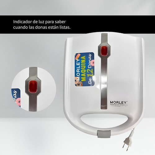 Máquina Para Hacer 12 Mini Donas Antiadherente Blanco