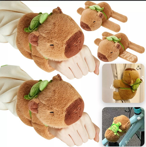 Pulsera De Peluche Capybara, Capibara Mueve Gira La Cola Chocolate