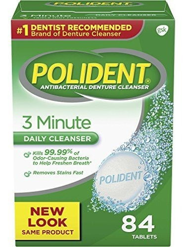 Polident 3 Minute Triple Mint Antibacterial Denture Cleanser