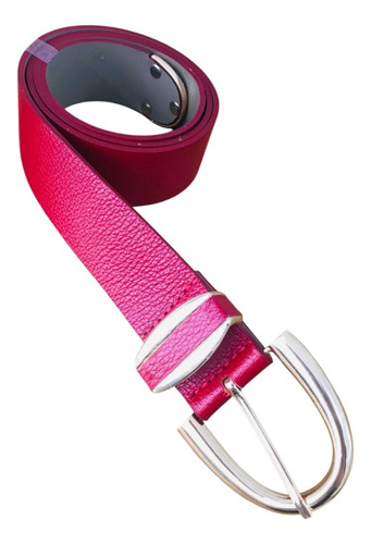 Cinto Feminino Camarim Em Couro Com Fivela Metal Padrão Vermelho Liso G