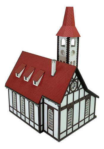 Imagen 5 de 10 de Iglesia Ho 1/87 Con Luz Para Armar Maqueta Trenes Adorno