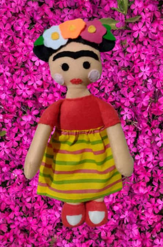 Frida Kahlo Muñeca Artesanal De Tela No Peluche 45 Cm