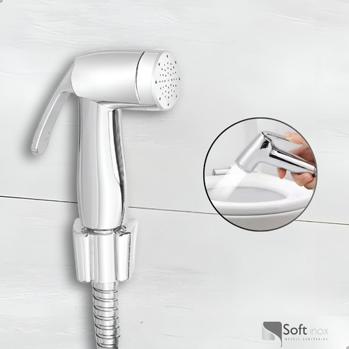 Ducha Higiênica Luxo Acabamento Quadrado Cromado 1/4 Volta
