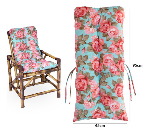 Kit 4 Almofadas Decorativas Estilo Clássico Futton Azul Bebê Florido