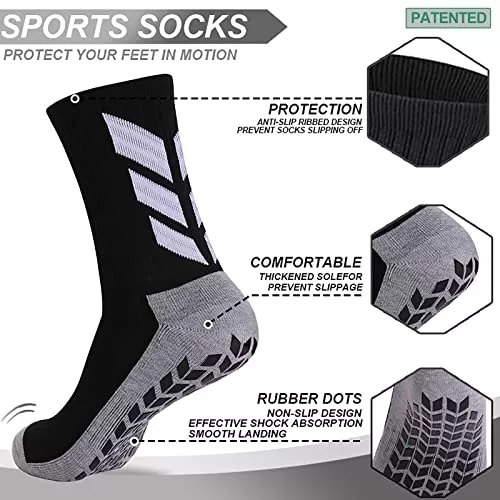 MENDENG Calcetines antideslizantes de fútbol para hombre, calcetines de  hospital antideslizantes para entrenamiento, calcetines atléticos