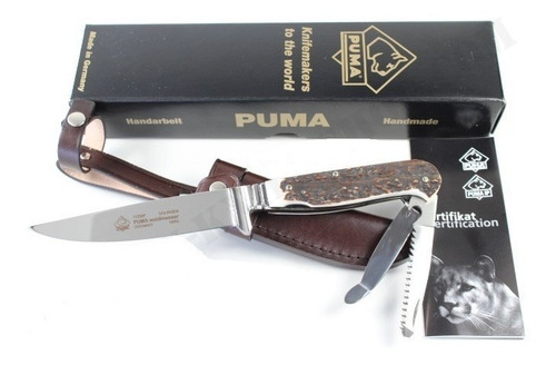 Imagen 3 de 5 de Cuchillo De Caza Puma Waidmesser Stag 11,1cm Funda De Cuero