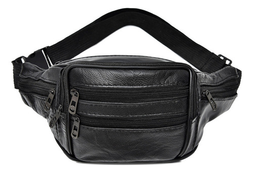 Pu Riñonera De Cuero Genuino For Hombre Con Múltiples
